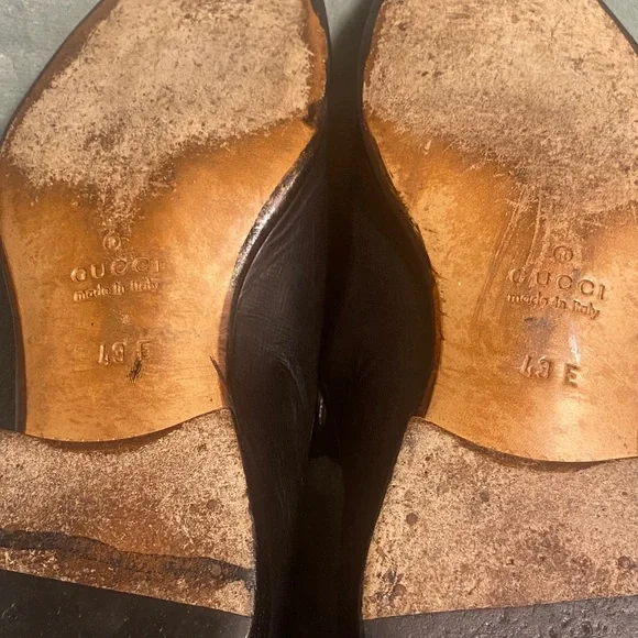 Gucci Black Leather Men's Slip-On Loafers - Picture 6 of 16